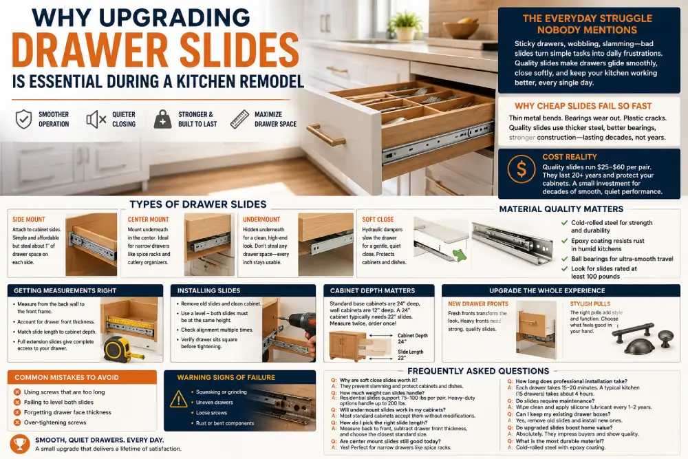 Why Upgrading Drawer Slides Is Essential During a Kitchen Remodel